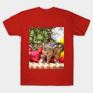 Happy chipmunk with strawberries T-Shirt